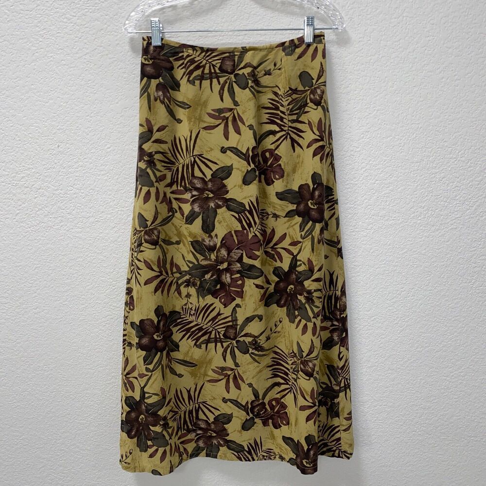 Kasper & Compay 100% Silk Floral Skirt Whimsygoth Boho Romantic Size 8